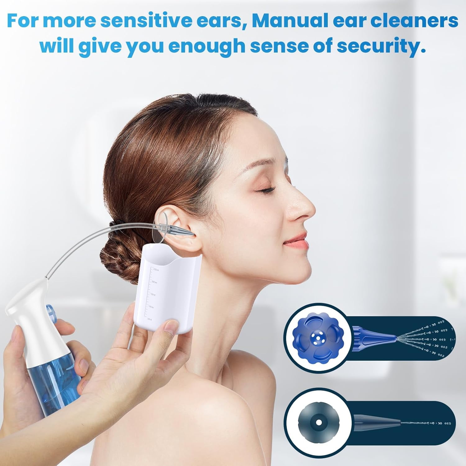 SUWU Ear Wax Removal, Ear Cleaner, Ear Wax Removal Kit, Manual Ear Irrigation Flushing System, Safe and Effective to Clean Ear Built Up Wax