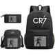 thumbnail image 1 of CHAO Regalo para niños Cr7 Mochila escolar de moda para adolescentes para niños Conjunto de 3 piezas Mochila + Bolso de hombro + Estuche para lápices negro, 1 of 1