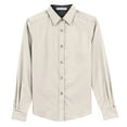 thumbnail image 5 of Womens Long Sleeve Easy Care Cotton/Polyester Shirt Light Stone/ Classic Navy XXL, 5 of 6