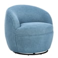 thumbnail image 3 of Blue Teddy Sherpa Barrel Chair | 360 - Degree Swivel for Easy Movement in Home | Textured Fabric | Metal Base to Ensure Stability, 3 of 4