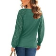 thumbnail image 4 of UVN Blouses for Women Dressy Lace Long Sleeve Shirts Fall Casual V Neck Tunic Tops, 4 of 8