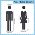 thumbnail image 2 of 4 Pairs Acrylic Bathroom Sign Men's and Women's Toilet Identification Sign Black Restroom Door Signs Washroom Signs for Offices Business Restaurants Bathroom Signage 3.8x1.67 Inch, 2 of 5