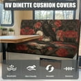 thumbnail image 6 of FOR U DESIGNS Raven Skull Rose Pattern 3 pcs RV Dinette Cushion Covers with Pillowcase, Elastic Camper Seat Covers Dinette Booth Comfortable Furniture Protector for RV Camper Car Bench, 6 of 8