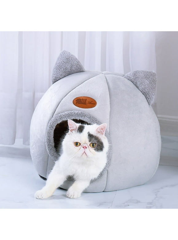 RnemiTe-amo Cat House Bed,Pet Beds Clearance Cat House Dog Round Cat Winter Warm Nest Soft Foldable Sleeping Mat Pad Cozy Cat Cave Cute Pet Tent Beds for Cats Puppy Small Dogs