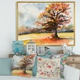thumbnail image 2 of Designart 'Lone Oak Tree In The Fields With Autum Leaves' Traditional Framed Canvas Wall Art Print, 2 of 5