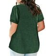 thumbnail image 3 of Patlollav Women Plus Size Tshirt Henley Shirts Loose Fit Split V Neck Solid Tops Casual Summer Oversize T-Shirts, 3 of 6