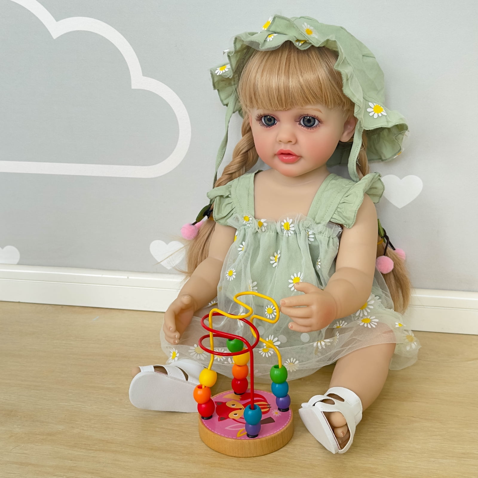 Realistic Reborn Baby Doll Girl - 22 inch Lifelike Handmade Real Life Toddler, Real Baby Feeling, Accessories Set in Gift Box, for Kids Age 3+