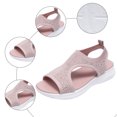 thumbnail image 5 of Rokment Women's Sparkly Rhinestones Comfortable Walking Sandals Slip on Air Cushion Arch Support Wedge Slingback Open Toe Platform Summer Shoes Breathable Beach Footwear Pink Size 9.5, 5 of 7