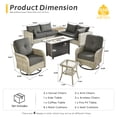 thumbnail image 4 of Toject 9 Pieces Patio Furniture Set All Weather Wicker Outdoor Conversation Set with 42" Fire Pit Outside Furniture Patio Sofa with Swivel Chairs & Solar Table, Black, 4 of 10