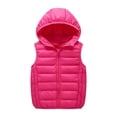 thumbnail image 2 of Boys Girls Hooded Puffer Vest,Kids Winter Down Vest, Sleeveless Zipper Jackets Outerwear, Lightweight Warm for Daily Wear,Hot Pink,170, 2 of 5