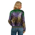 thumbnail image 3 of BOOMILK Women Sequin Bomber Jacket Sparkly Long Sleeve Trendy Party Club Mardi Gras Zipper Jackets, 3 of 9