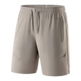 thumbnail image 3 of Men's Quick Dry Running Shorts, Athletic Pants, Joggers with Elastic Waist Drawstring, Lightweight Breathable Sportswear for Gym Workout, Summer Activewear Essentials | JASKFLY,Khaki L, 3 of 6