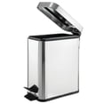 thumbnail image 6 of mDesign Small 1.3 Gallon Rectangle Metal Step Can with Liner/Handle, Chrome, 6 of 7