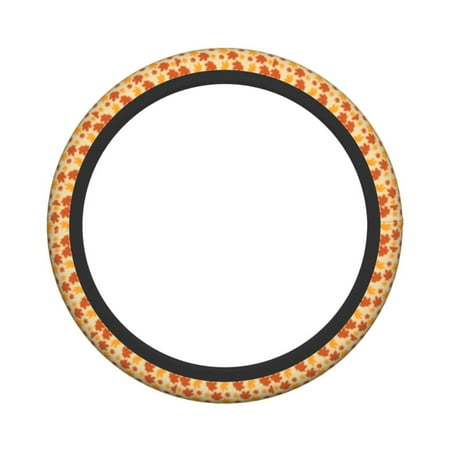 XMXY Car Steering Wheel Cover, Autumn Pattern Background Non-Slip Jeep Truck Universal Elastic Steering Wheel Protector 15 inch