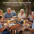 thumbnail image 3 of Round Outdoor Tablecloth with Umbrella Hole and Zipper, Texas Star Vintage Tablecloth with Elastic Waterproof, Berry Burnt Orange Brown Wooden Patio Table Covers for 55" - 60" Picnic Pool Tables, 3 of 9