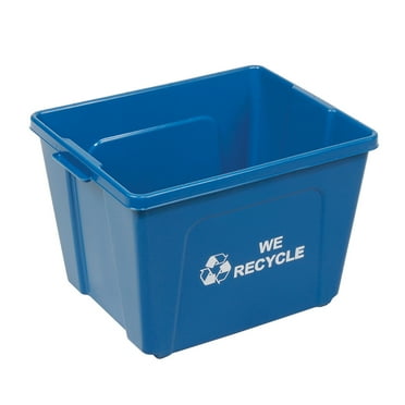 Global Industrial 14 Gallon Recycling Bin, Blue, Plastic