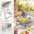 thumbnail image 3 of Ktaxon 2 Pack Chafing Dish for Buffet with Glass Lid, 8 Quart Stainless Steel Buffet Set, Rectangular Chafers and Warmers Sets for Party, Catering, Wedding, Banquet, Graduation, 3 of 8