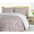 thumbnail image 5 of Ambesonne Vintage Duvet Cover Sets, Retro Bohemian Floral, 2-Queen, Red Blue White, 5 of 7