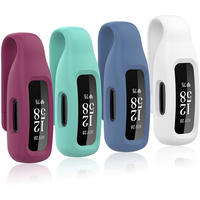 4-Pack Clip Case Compatible with Fitbit Inspire 2, Soft Silicone Clip Clasp Accessory Replacement for Fitbit Inspire 2