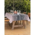 thumbnail image 3 of Outdoor Tablecloth with Umbrella Hole for Patio/Picnic/Party/Camping, Pink Black Ombre Waterproof Table Cloth Rectangle Table Cover Washable, Modern Abstract Striped Polka Dots (54"x 80"), 3 of 8