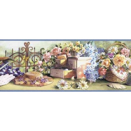 UPC 727712011093 product image for Interior Place Hat and Gloves VCB110-9 Garden Wallpaper Border, Blue | upcitemdb.com