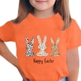 thumbnail image 2 of Blusas y camisas de manga corta con cuello redondo Camiseta estampada de manga corta de Pascua para niños Cuello redondo Manga corta Casual Versátil Para niñas Niños Top de poliéster, 2 of 5