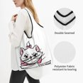 thumbnail image 4 of Bolsas de compras reutilizables con forma de gato de Marie Aristogatos, bolsas de compras plegables con la frase "No toques mi comida", bolsas de mano grandes lavables, 4 of 5