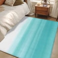 thumbnail image 4 of 3'x5' Area Rugs, Aqua White Ombre Indoor Outdoor Area Rug for Living Room Bedroom, Chic Modern Funny Abstract Striped Art Washable Bathroom Rugs Kitchen Floor Carpet Mats Home Decor Aesthetic, 4 of 8
