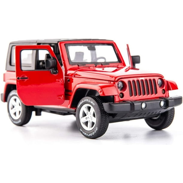 Maqueta de coche fundido a presión HUOGUO Wrangler a escala 1:32 con sonido y luz