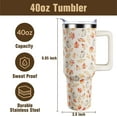 thumbnail image 5 of Fall Pumpkin Tumbler 40oz with Handle & Straw - Vacuum Insulated Stainless Steel Travel Mug - Coffee Water Bottle - Thanksgiving Autumn Decor Gift for Women, 5 of 6