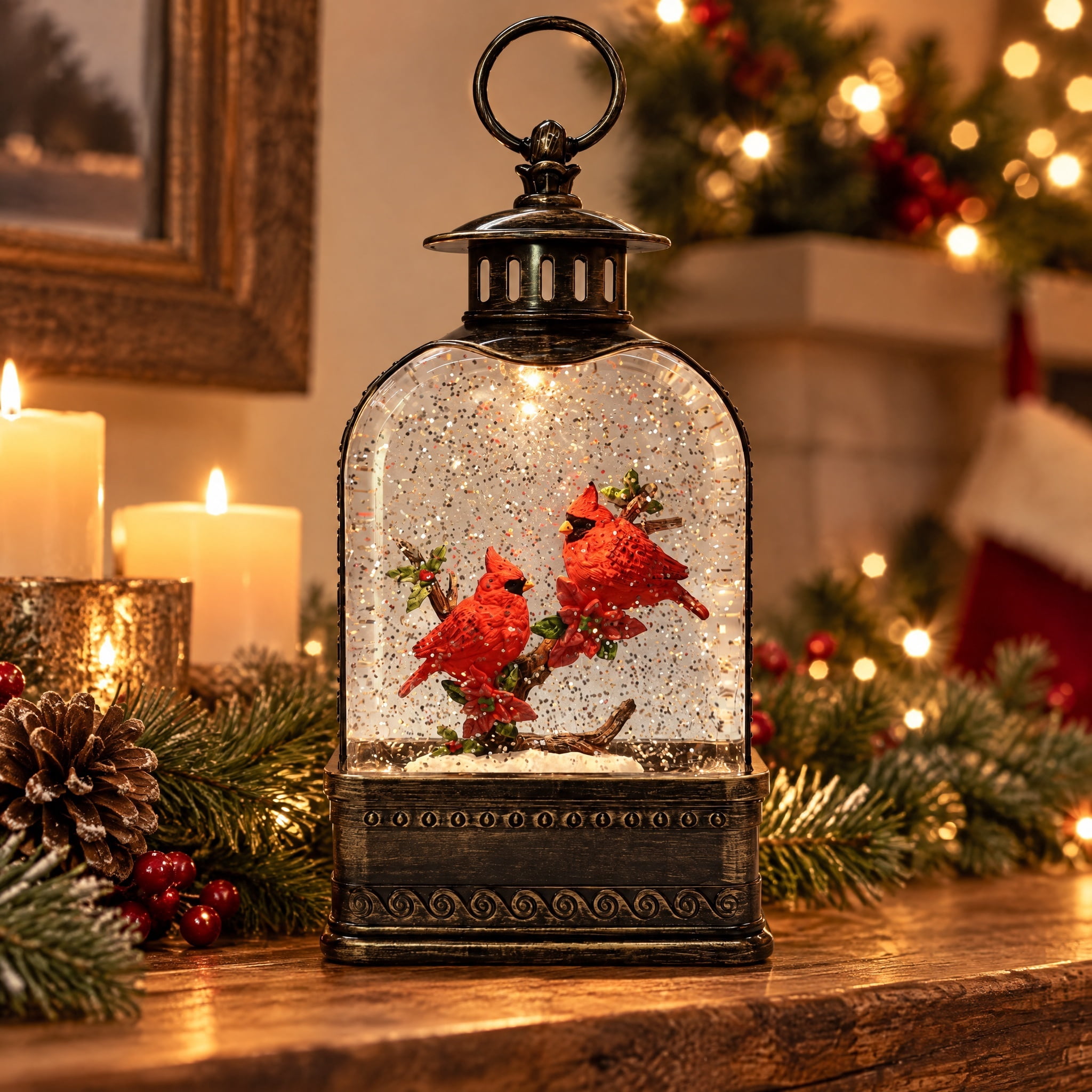 Light-Up Cardinal Water Lantern Christmas Decoration, Multicolor, 10.8", by Holiday Time