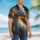 thumbnail image 3 of Fotbe Golden White Fire Dragon Camisa Hawaiana para Hombre Unisex – Camisa Casual de Verano con Botones de Manga Corta de Algodón y Lino,XX-Large, 3 of 7