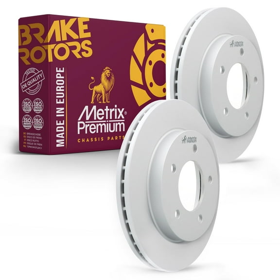 Metrix Premium Chassis Parts - 12.13 inch (308mm) 2 PC Front Coated Vented Disc Brake Rotor Fits 1997-2003 Ford F-150, 1998-2003 Ford Lobo, Replacement BD125512E, Made in Europe