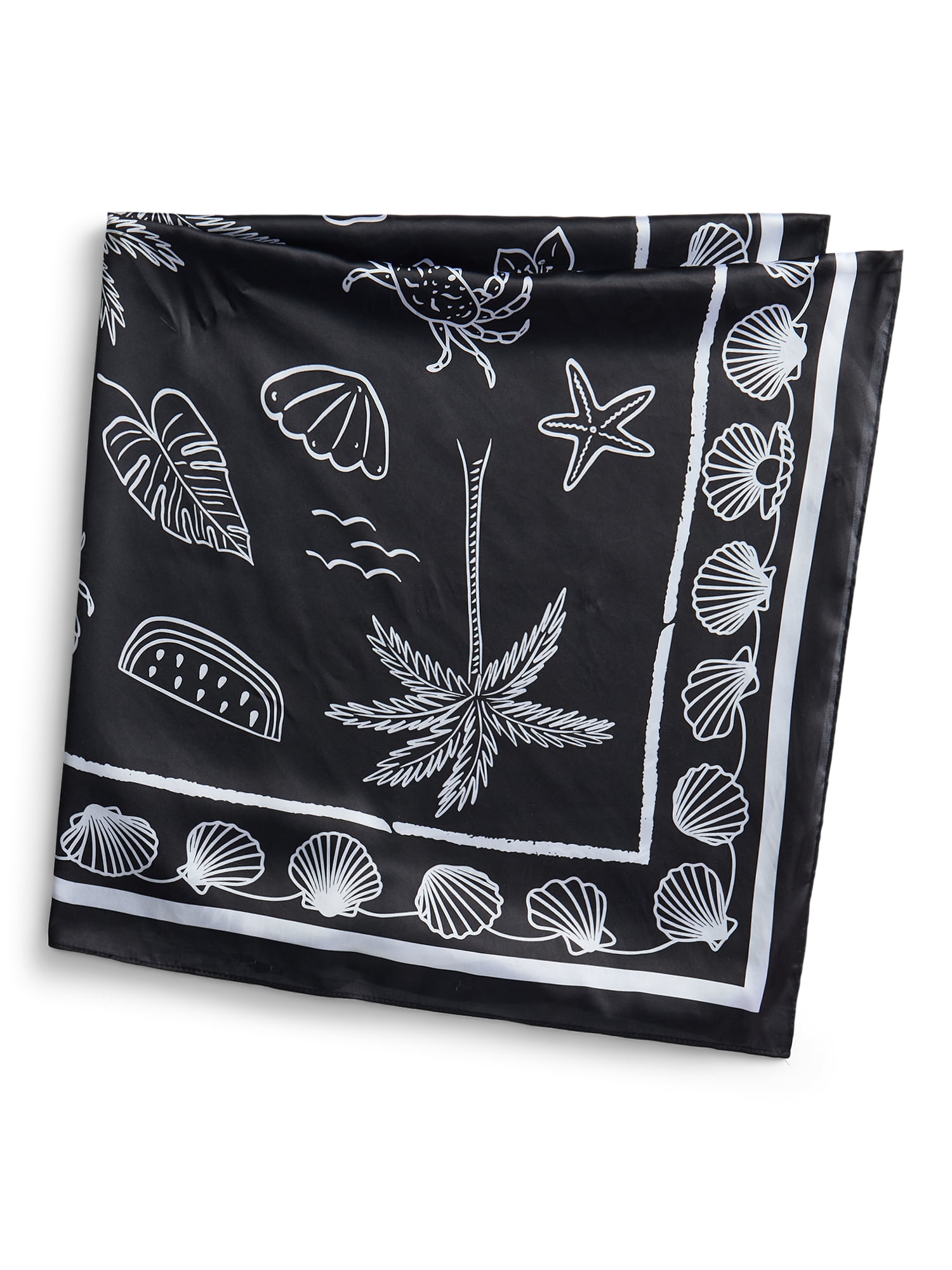 No Boundaries Women's Square Scarf with Printed Allover Pattern, Ideal for All Seasons