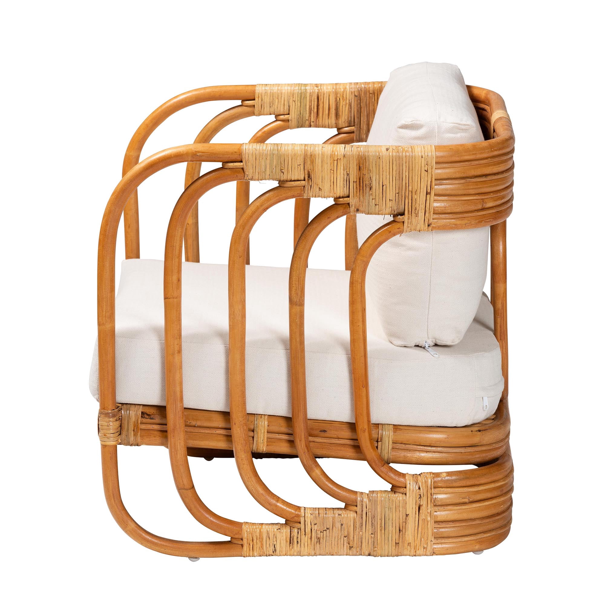 bali & pari Corsa Boho Arm Chair, One Size, Light honey