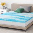 thumbnail image 2 of TINKLE WELL 2 inch Gel Infused Memory Foam Mattress Topper, Queen, Blue, 2 of 7