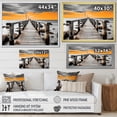 thumbnail image 4 of Designart "Pier Perspective Yellow and Grey Beach II" Nautical & Beach Floater Framed Canvas Wall Art, 4 of 7