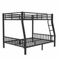 thumbnail image 5 of Leumius Full XL Over Queen Bunk Bed, Heavy Duty Metal Bed Frame with Ladder for Adults Teens, Black, 5 of 11