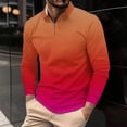 thumbnail image 2 of ZCFZJW Mens Casual Tie Dye Quarter Zip Polo Sweater Business Office Work Slim Big and Tall Regular Fit Casual Long Sleeve Stretch Lightweight Shirt Tops Pink M, 2 of 5
