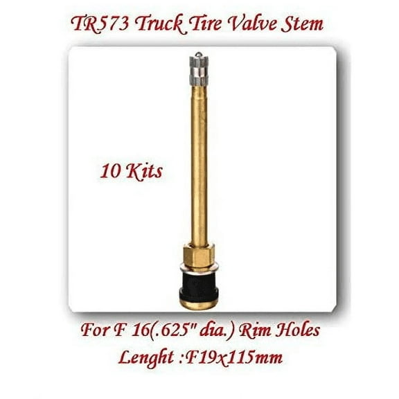 (Lot of 10 Kits) TR573 Truck Tire Valve Stem Wheels 22.5/24.5 for Rim ?.625".Holes L:4.527" = 115 mm