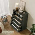 thumbnail image 5 of 4 Drawer Wooden Dressers for Bedroom with LED Lights and Charging Station, Modern Nightstand for Bedside, Wood Chest of Drawers, Wood Storage Organizer for Living Room, Nursery, Closet, Hallway, 5 of 10