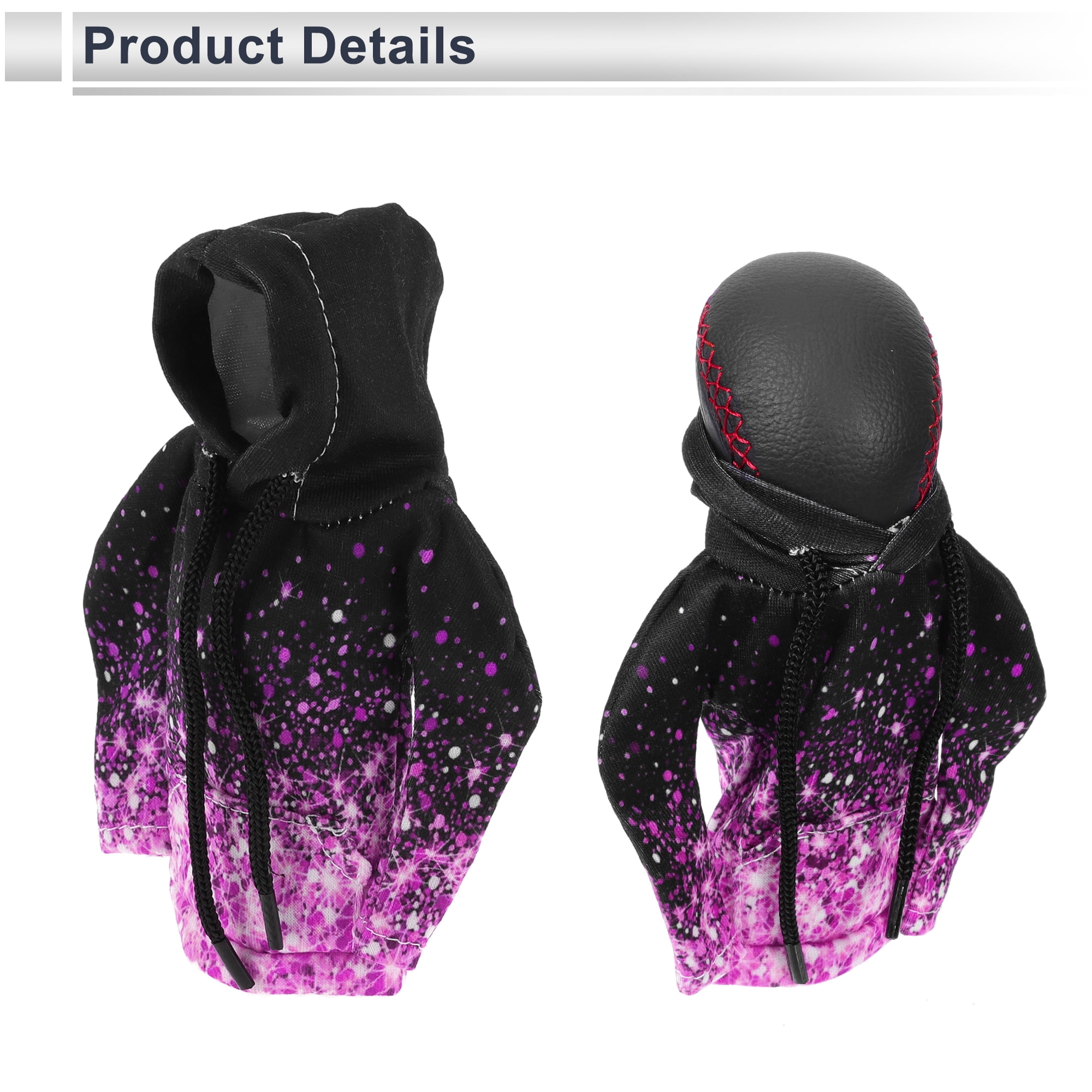 Unique Bargains Gear Shift Knob Cover Manual Stick Shifting Handle Protector Black Purple