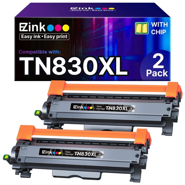 E-Z Ink Cartucho De Tóner Compatible Tn830 De Repuesto Para Cartuchos De Tóner Brother Tn830Xl Tn830 Tn 830 Con Impresora Brother Dcp-L2640Dw Hl-L2460Dw Hl-L2480Dw Hl-L2400D Hl-L2405W Mfc-L2820Dw (2 N