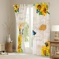 thumbnail image 5 of Erosebridal Sunflower Curtains Floral Botanical Curtains & Drapes, Blue Butterfly Yellow Flowers 30%-50% Blackout Curtains Pastoral Sunflower Window Curtains 42Wx84L, 5 of 5