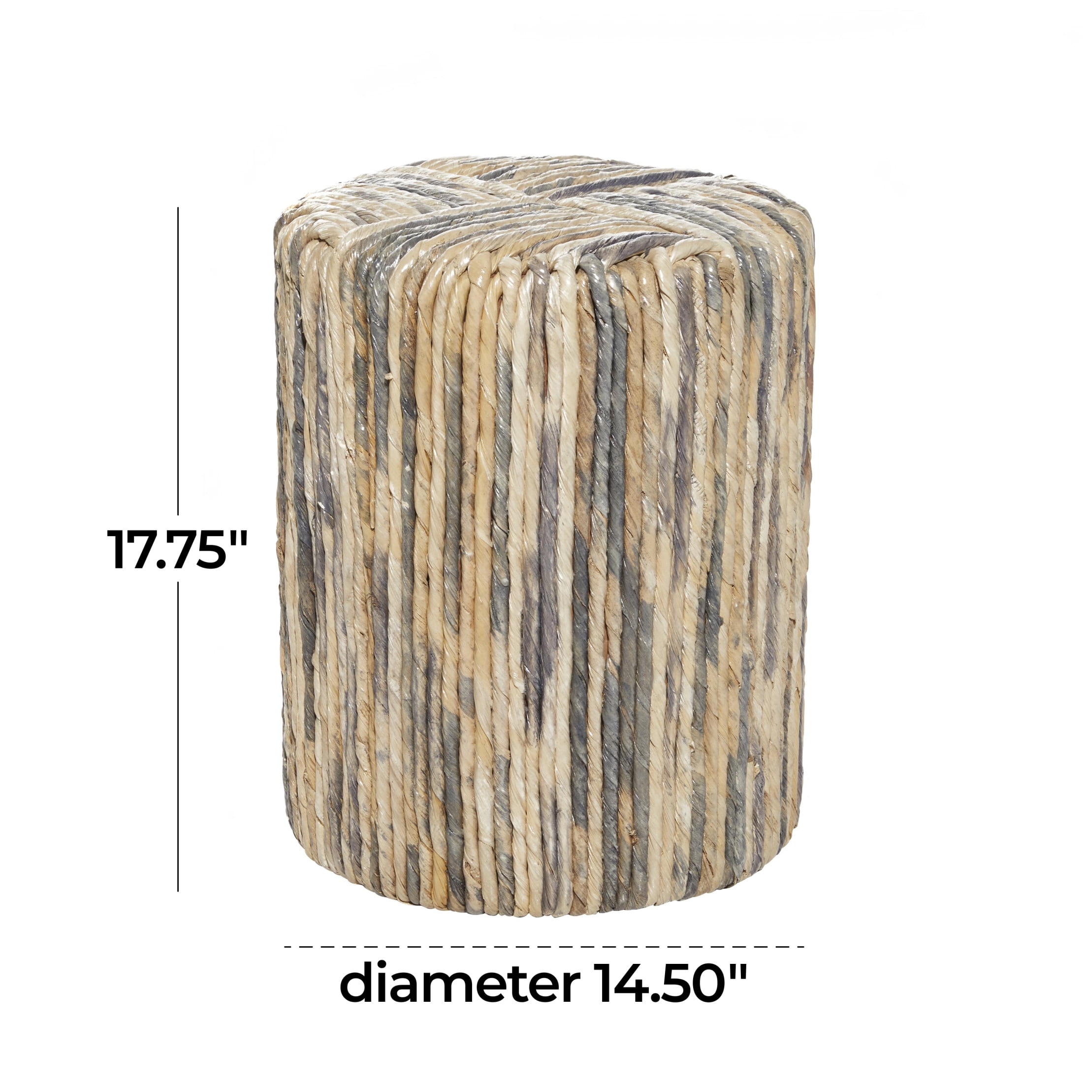 DecMode 15" x 18" Multi Colored Banana Leaf Woven Accent Table, 1-Piece