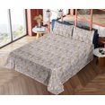 thumbnail image 4 of Ambesonne Floral Fitted & Flat Sheet with Shams 4 Pcs Set, Chrysanthemum Flowers Love, Full, Umber and Pale Brown, 4 of 5