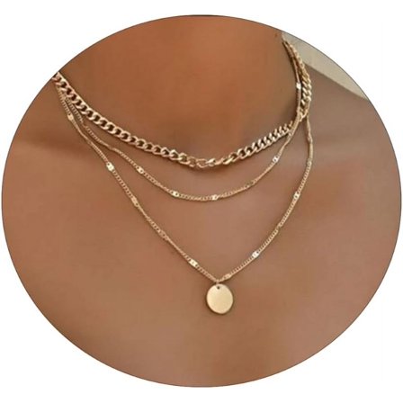 Dainty Gold Necklace For Women 14K Gold Plated Layered Satellite Necklaces Trible Layering Paper Clip Chain Link Necklace Everyday Jewelry[o3765]