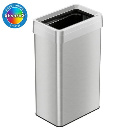 iTouchless - 18-Gal. Rectangular Trash Can - Silver