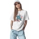 thumbnail image 2 of Womens Tops Sea Turtle Blue Cotton Short Sleeve Round Neck T-Shirt Trendy Comfortable, Pink Floral Watercolor, 2 of 7