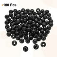 thumbnail image 3 of Uxcell 100 piezas de cuentas de madera negras de 16 mm, cuentas redondas sueltas con agujero grande de 4.3 mm para joyería, collares y pulseras., 3 of 7